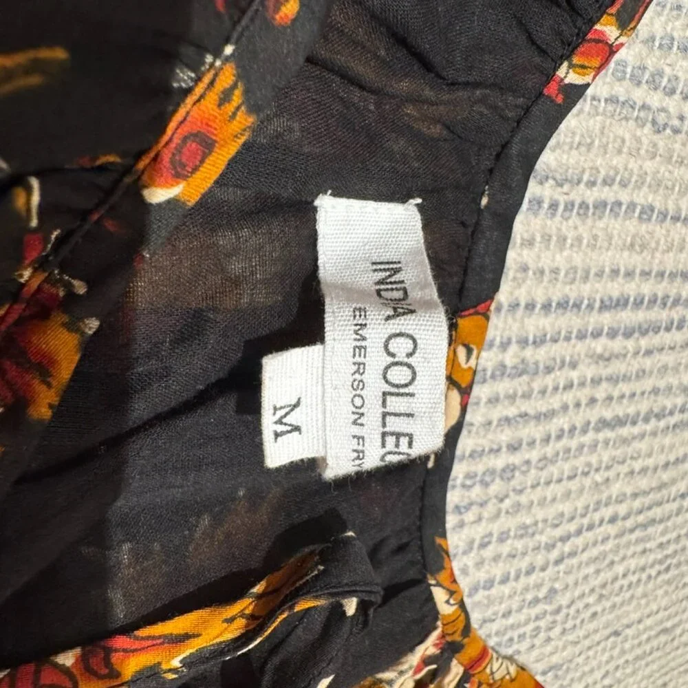 Emerson Fry India Collection top - Black Floral - Medium